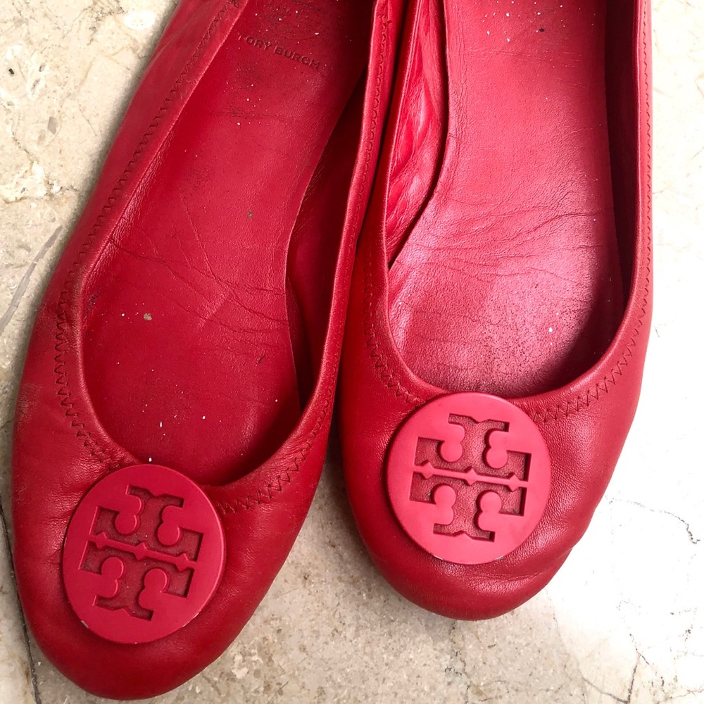 Tory Burch Coral Mini Ballerinas Size 8.5